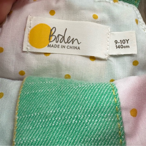 Mini Boden 6247146 Rainbow Stripe Button Dungaree Pinafore Dress Jumper 9/10 - Picture 7 of 8